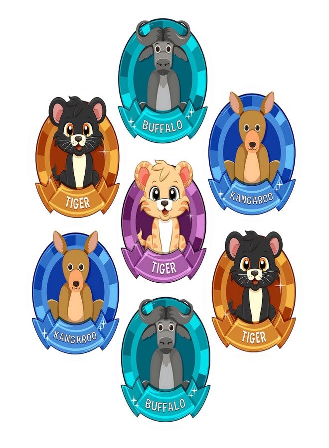 SLGIFT Vinyl Cute Animal Theme Sticker, Self-Adhesive Vinyl Stickers, 40 Pieces, 2 x 2 Inches Round Sticker, 4 Unique Designs, R143 - Image 1